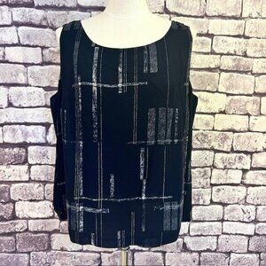 Elisabeth Black & White Sleeveless Tank Size 18
